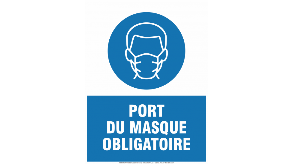Port du masque 12" x 16"